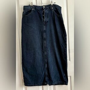 TOPSHOP WOMENS JEAN SKIRT, DENIM, MAXI, size 12